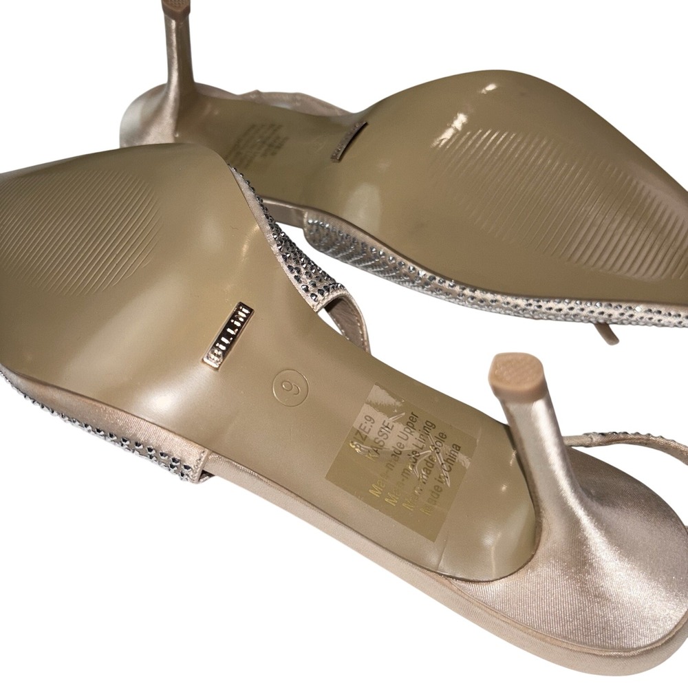 Bellini Heels Kassie Champagne Diamanté Women's Size 9 Nude New Without Tags - Picture 6 of 7
